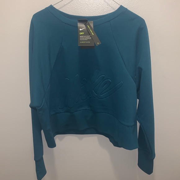 NIKE get fit crew sweatshirt BLUE size M - Picture 1 of 5